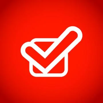 Confirm icons; vector illustration. Flat design style Ilustração Stock