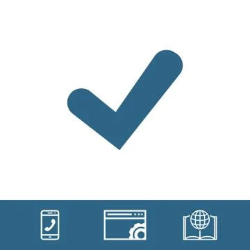 Confirm icons; vector illustration. Flat design style Ilustración de archivo