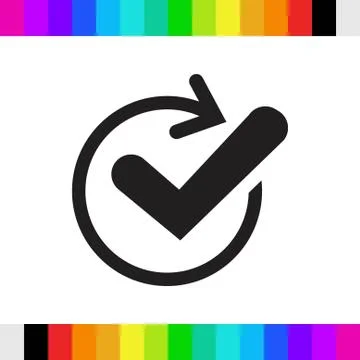Confirm icons; vector illustration. Flat design style Stock Illustration