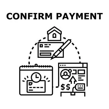 Confirm payment process, financial transactions online concept Stock Illustration