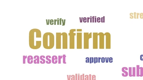 Confirm Word Cloud Animated On White Background Stock Footage 103097236