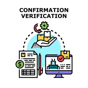 Confirmation and verification process for online orders 스톡 일러스트