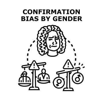 Confirmation bias by gender in cognitive decision making Stock Illustration