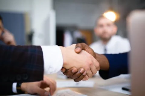 Confirmation of cooperation between the two supplier companies Stock Photos