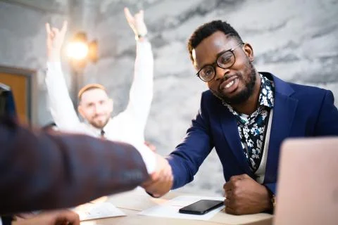 Confirmation of cooperation between the two supplier companies Stock Photos