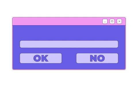 Confirmation dialog window interface 2D cartoon object Stock Illustration
