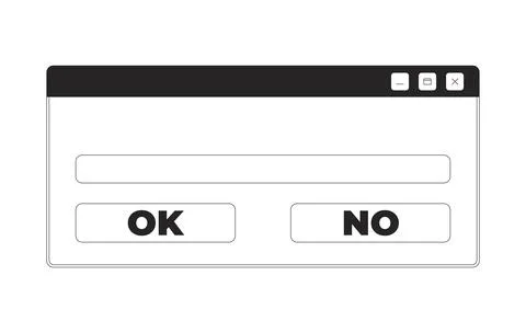 Confirmation dialog window interface 2D line object 스톡 일러스트
