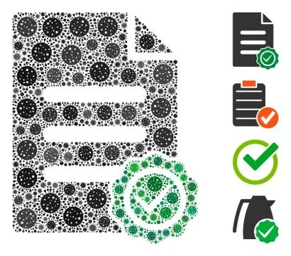 Confirmation Document Collage of CoronaVirus Items Stock Illustration