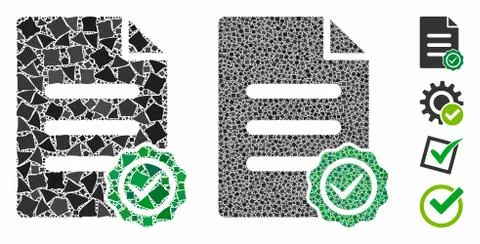 Confirmation document Mosaic Icon of Tremulant Pieces Illustrazione stock
