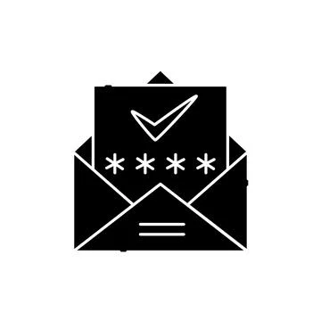 Confirmation email line icon. Isolated vector element. Stock Illustration