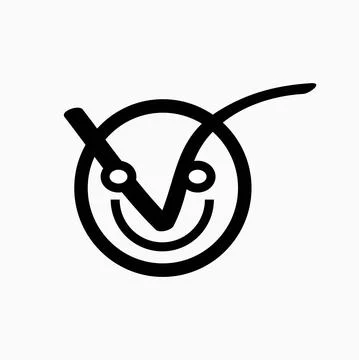 Confirmation icon with a smile Stock Illustration