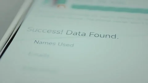 Confirmation message indicating that data has been successfully found Stock Footage 328356014
