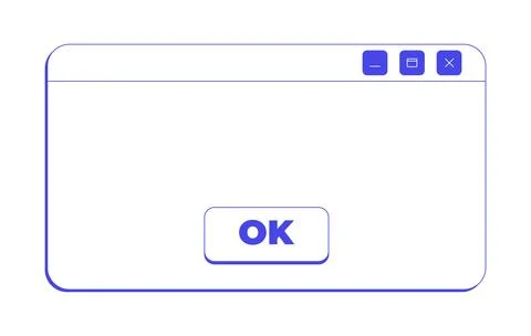 Confirmation ok button neo brutalism line popup window Illustrazione stock