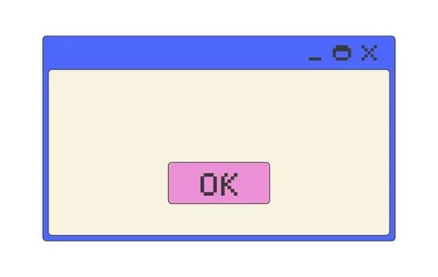 Confirmation ok button pixel art popup window UI overlay Ilustração Stock