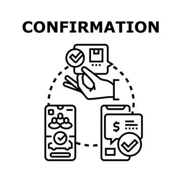 Confirmation process with digital transactions and service ordering Stock Illustration
