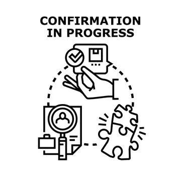 Confirmation in progress concept with verification process Stock Illustration