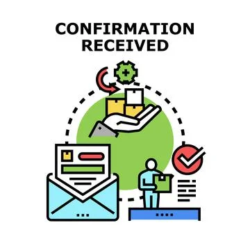 Confirmation received regarding order and delivery process 스톡 일러스트