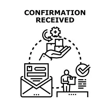 Confirmation received regarding order and delivery process 스톡 일러스트