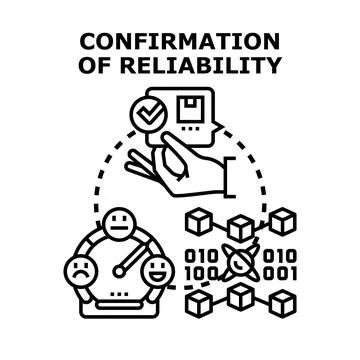 Confirmation of reliability concept for trustworthy service Stock Illustration