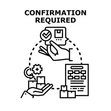 Confirmation required process for order delivery Stock Illustration