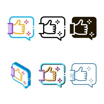 Confirmation of right thought icon set vector outline Ilustración de archivo