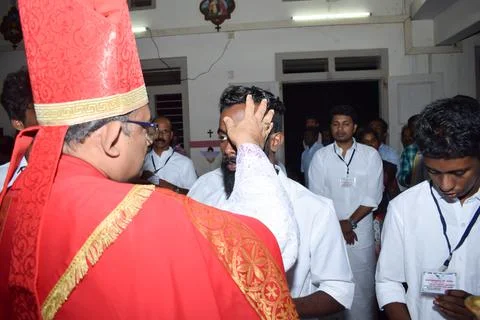 Confirmation sacrament. Stock Photos