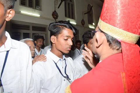 Confirmation sacrament. Stock Photos