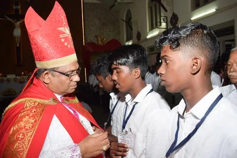 Confirmation sacrament. Stock Photos