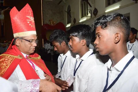 Confirmation sacrament. Stock Photos