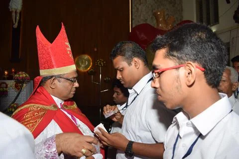 Confirmation sacrament. Stock Photos