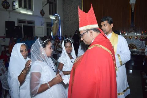 Confirmation sacrament. Stock Photos