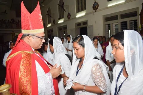 Confirmation sacrament. Stock Photos