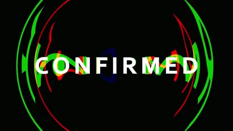 Confirmation stamp animation with futuristic digital elements over black ba.. Video stock 344288185