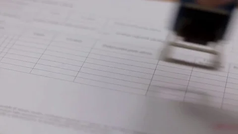 Confirmation stamp stamping document stamp Stock Footage 72248389