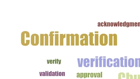 Confirmation Tagcloud Animated On White Background Stock Footage 107215456