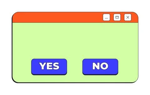 Confirmation with yes no buttons neo brutalism pop-up UI window 스톡 일러스트