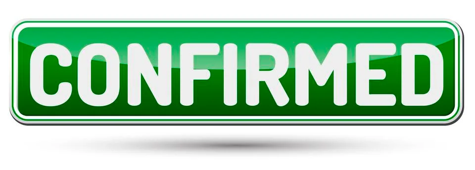 CONFIRMED - Abstract beautiful button with text. Stock Illustration