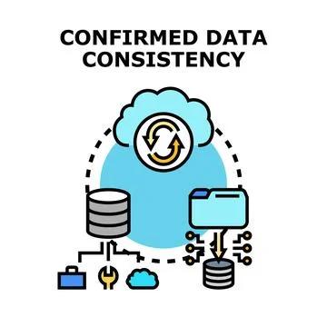 Confirmed data consistency and cloud synchronization concept Stock Illustration