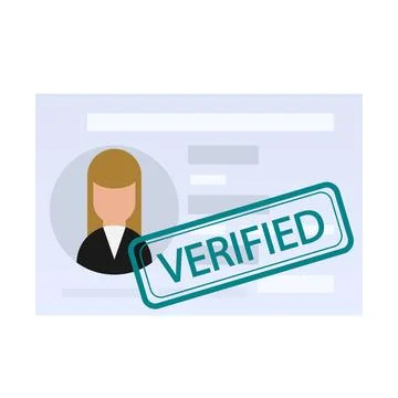 Confirmed identity card. Verification. 스톡 일러스트