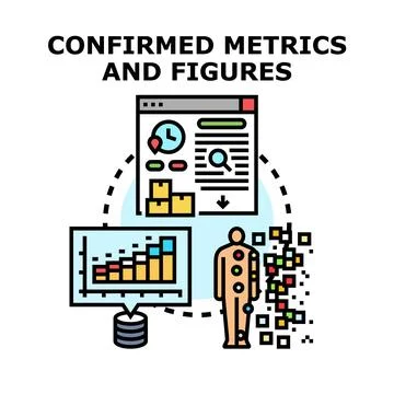 Confirmed metrics and figures for data analytics concept Stock Illustration