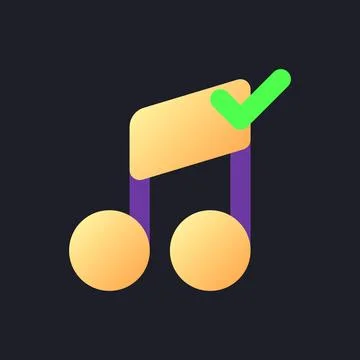Confirmed music flat gradient fill ui icon for dark theme 스톡 일러스트