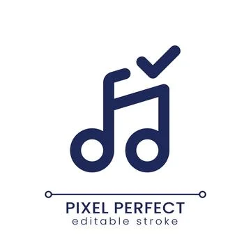 Confirmed music pixel perfect linear ui icon Illustration
