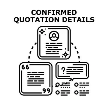 Confirmed quotation details vector concept illustration Stock Illustration