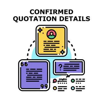 Confirmed quotation details vector concept illustration Stock Illustration
