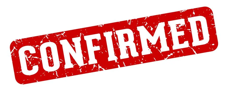 Confirmed rectangular sign. confirmed stamp Stock Illustration