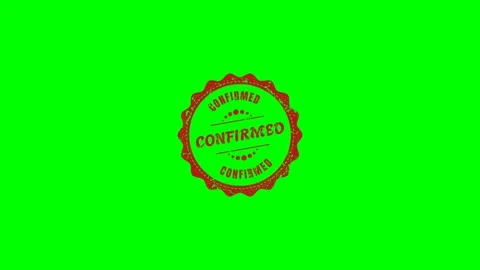 Confirmed Rubber Stamp Green Screen Stock Footage 320276308