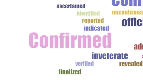 Confirmed Tag Cloud Animated Isolated Stock Footage 103563227