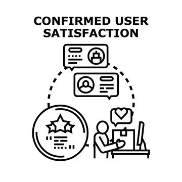 Confirmed user satisfaction concept vector illustration Stock Illustration