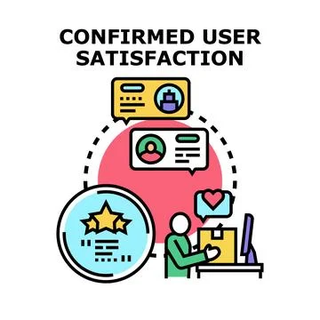 Confirmed user satisfaction concept vector illustration Illustrazione stock