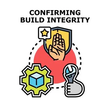 Confirming build integrity concept using security and development tools Stock Illustration